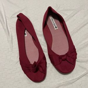 Maroon Ballet Flats Size 10